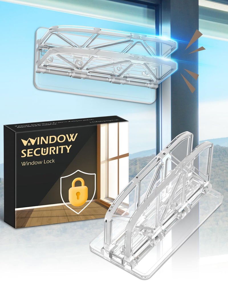 WINONLY Sliding Door Lock Window Locks - 2 Pack Sliding Glass Door Lock for Child Safety Closet Door Security Locks for Kids Home Security Door Lock Safety Childproof for Inside Flip Door Latches Bar Stopper - Image 1